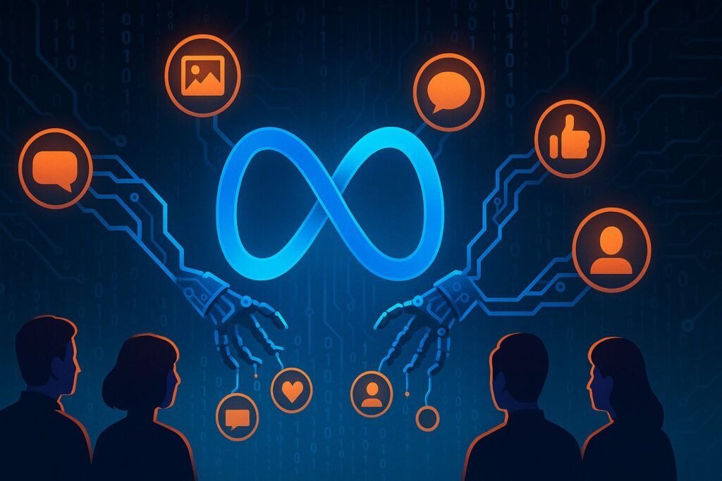 Persona che protegge i propri dati personali dai social network Meta per l’intelligenza artificiale