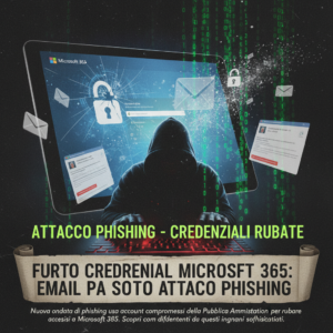 Furto credenziali Microsoft 365: email PA sotto attacco phishing 1 Furto credenziali Microsoft 365: email PA sotto attacco phishing