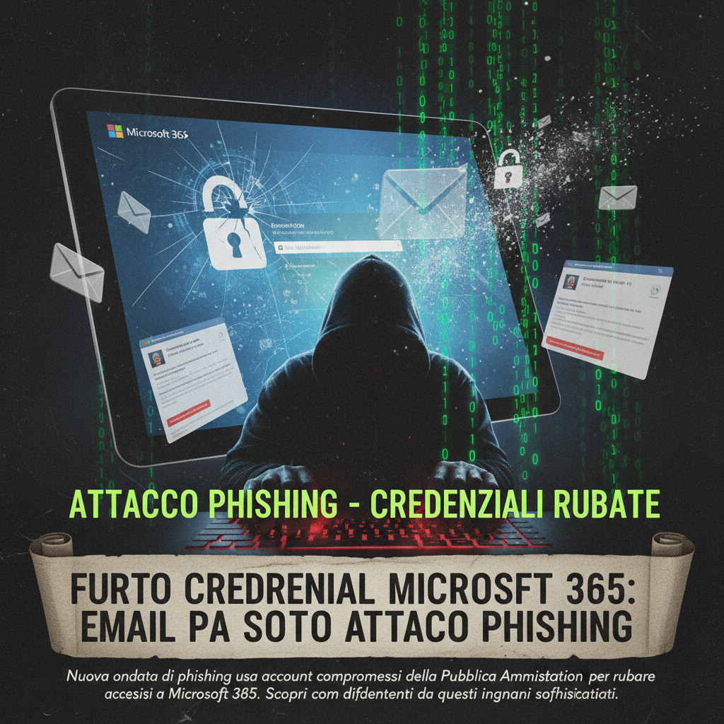 Furto credenziali Microsoft 365: email PA sotto attacco phishing