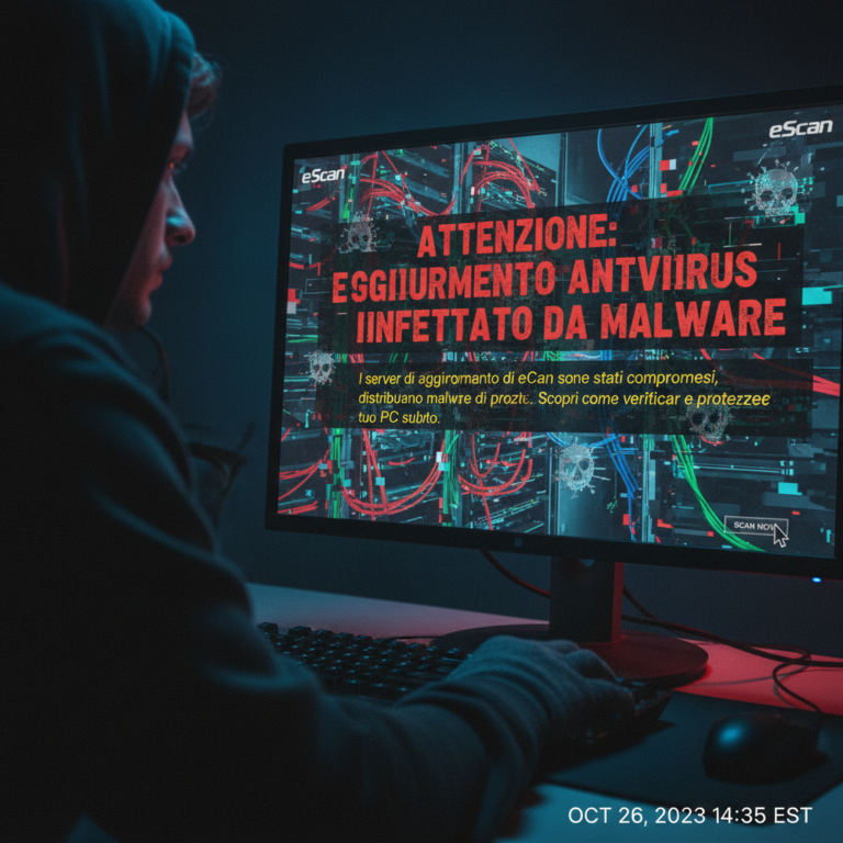 Attenzione: aggiornamento eScan antivirus infettato da malware