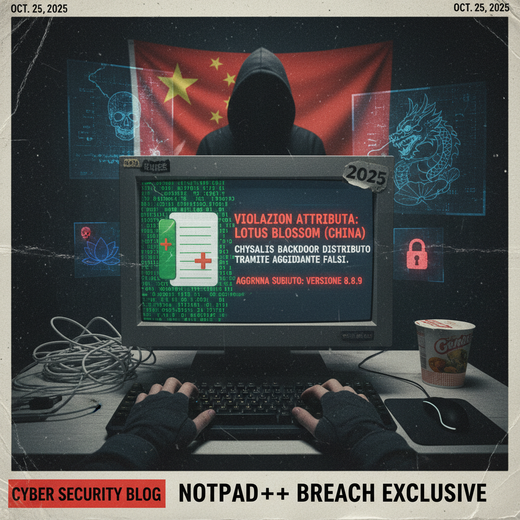 Violazione Notepad++ attribuita al gruppo hacker Lotus Blossom legato alla Cina