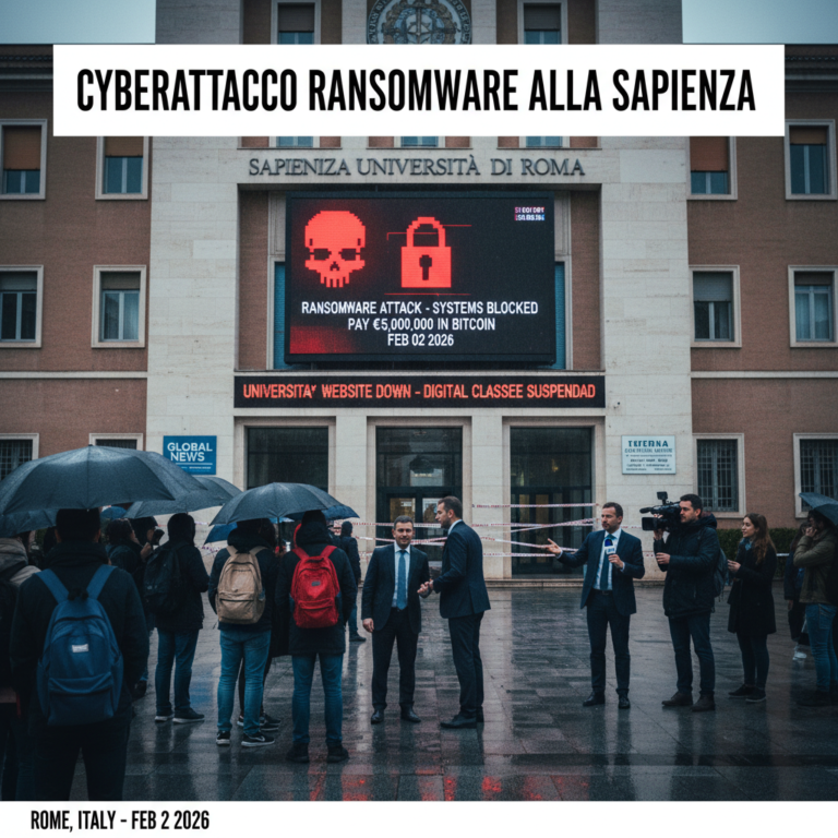 Attacco ransomware alla Sapienza: sistemi bloccati e lezioni digitali sospese