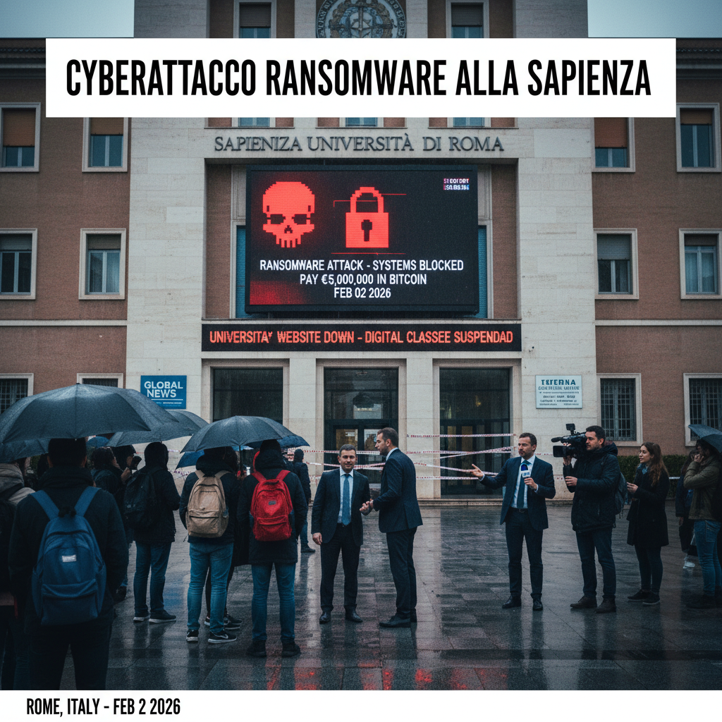 Attacco ransomware alla Sapienza: sistemi bloccati e lezioni digitali sospese