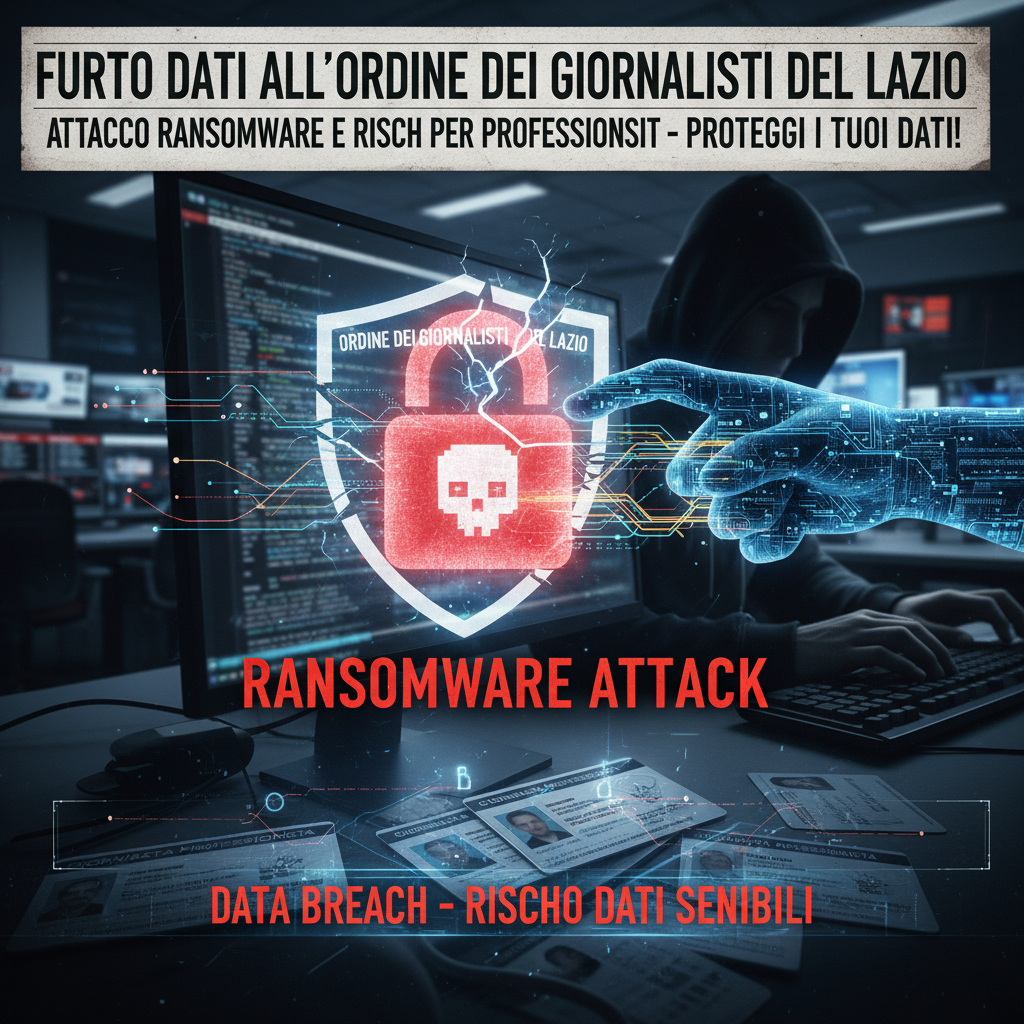Furto dati all’Ordine dei giornalisti del Lazio: attacco ransomware e rischi per i professionisti 2 Furto dati all’Ordine dei giornalisti del Lazio: attacco ransomware e rischi per i professionisti