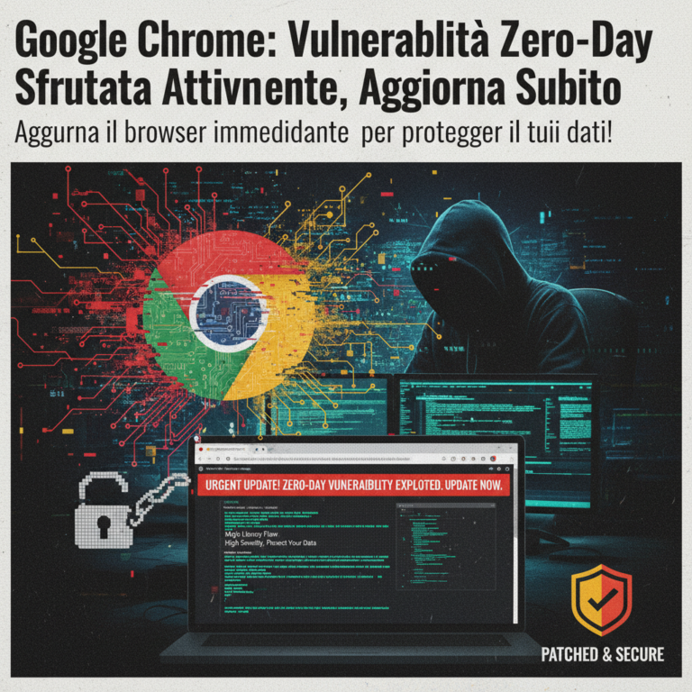 Google Chrome: vulnerabilità zero-day sfruttata attivamente, aggiorna subito