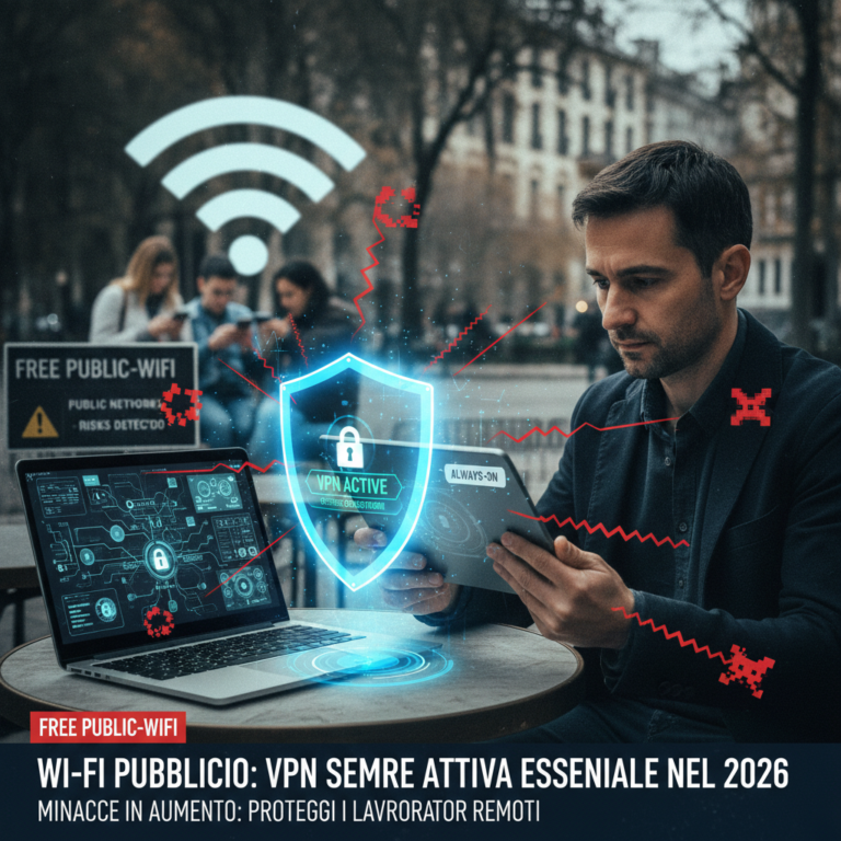 Wi-Fi pubblico: perché la VPN sempre attiva è essenziale nel 2026