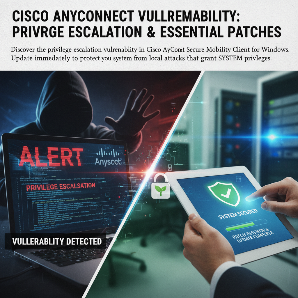 Vulnerabilità Cisco AnyConnect: escalation privilegi e patch essenziali 2 Vulnerabilità Cisco AnyConnect: escalation privilegi e patch essenziali