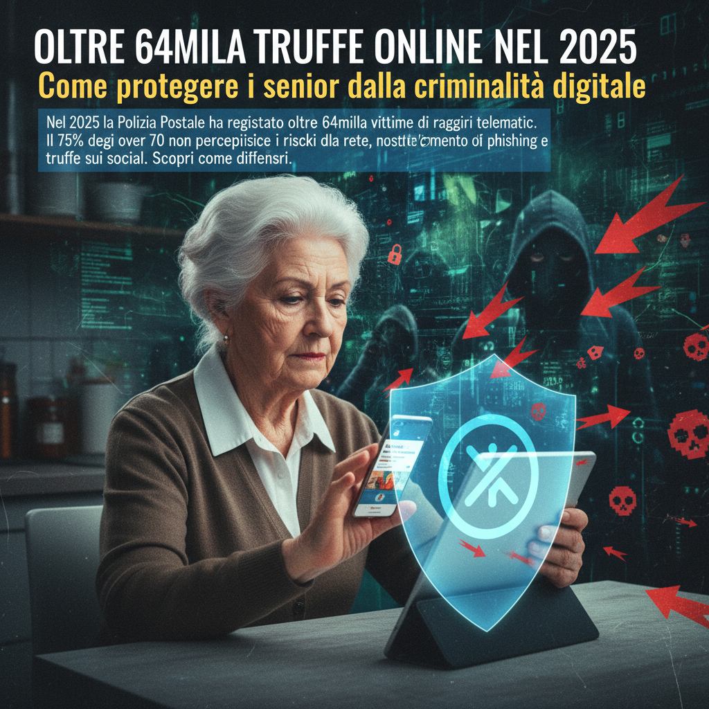 Oltre 64mila truffe online nel 2025: come proteggere i senior dalla criminalità digitale
