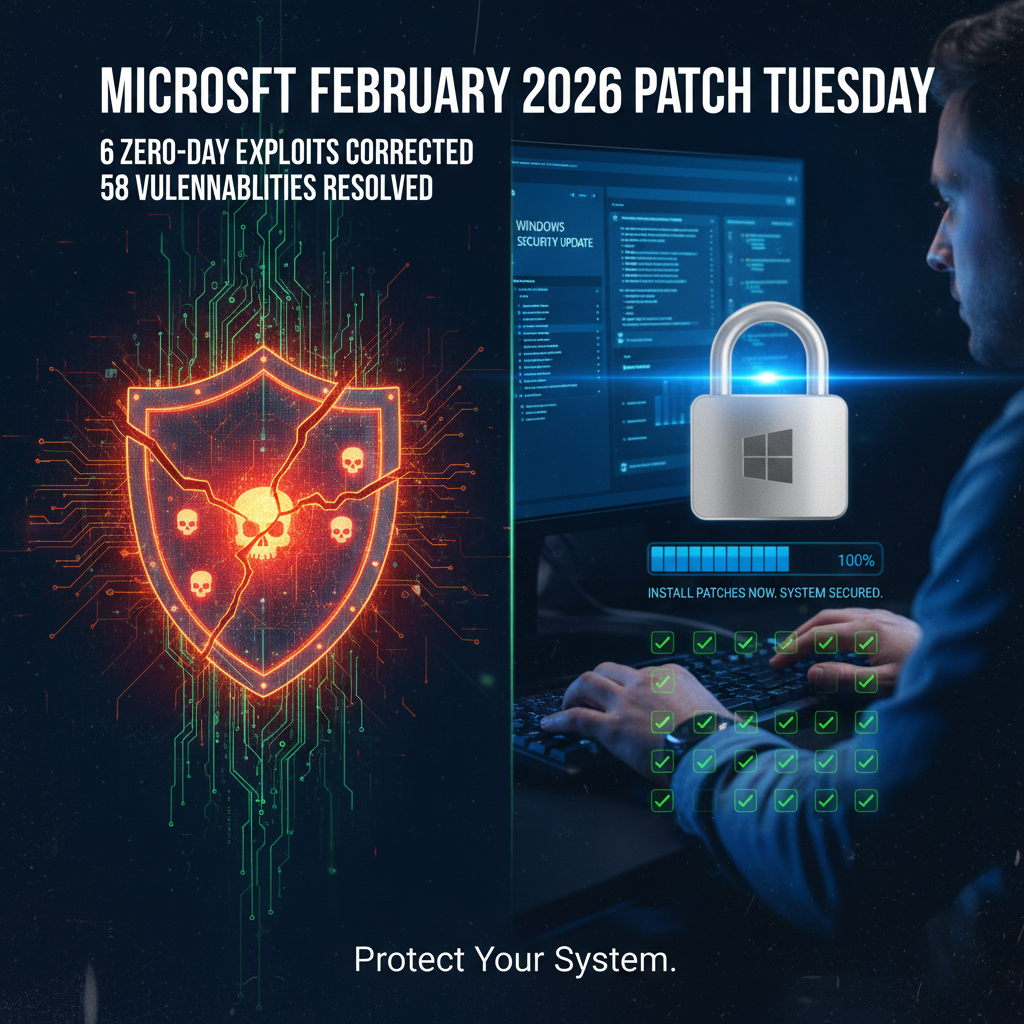Microsoft febbraio 2026 Patch Tuesday: 6 zero-day corrette e 58 vulnerabilità