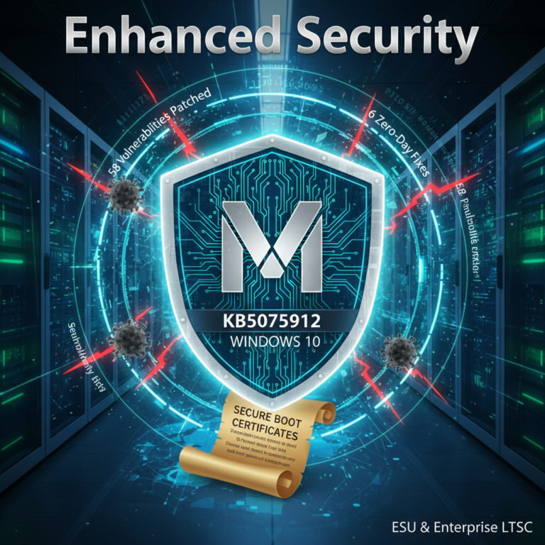 Microsoft rilascia l’aggiornamento KB5075912 per Windows 10: sicurezza potenziata