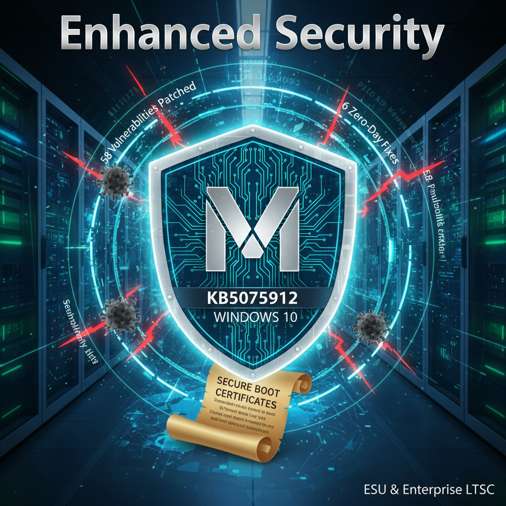 Microsoft rilascia l’aggiornamento KB5075912 per Windows 10: sicurezza potenziata