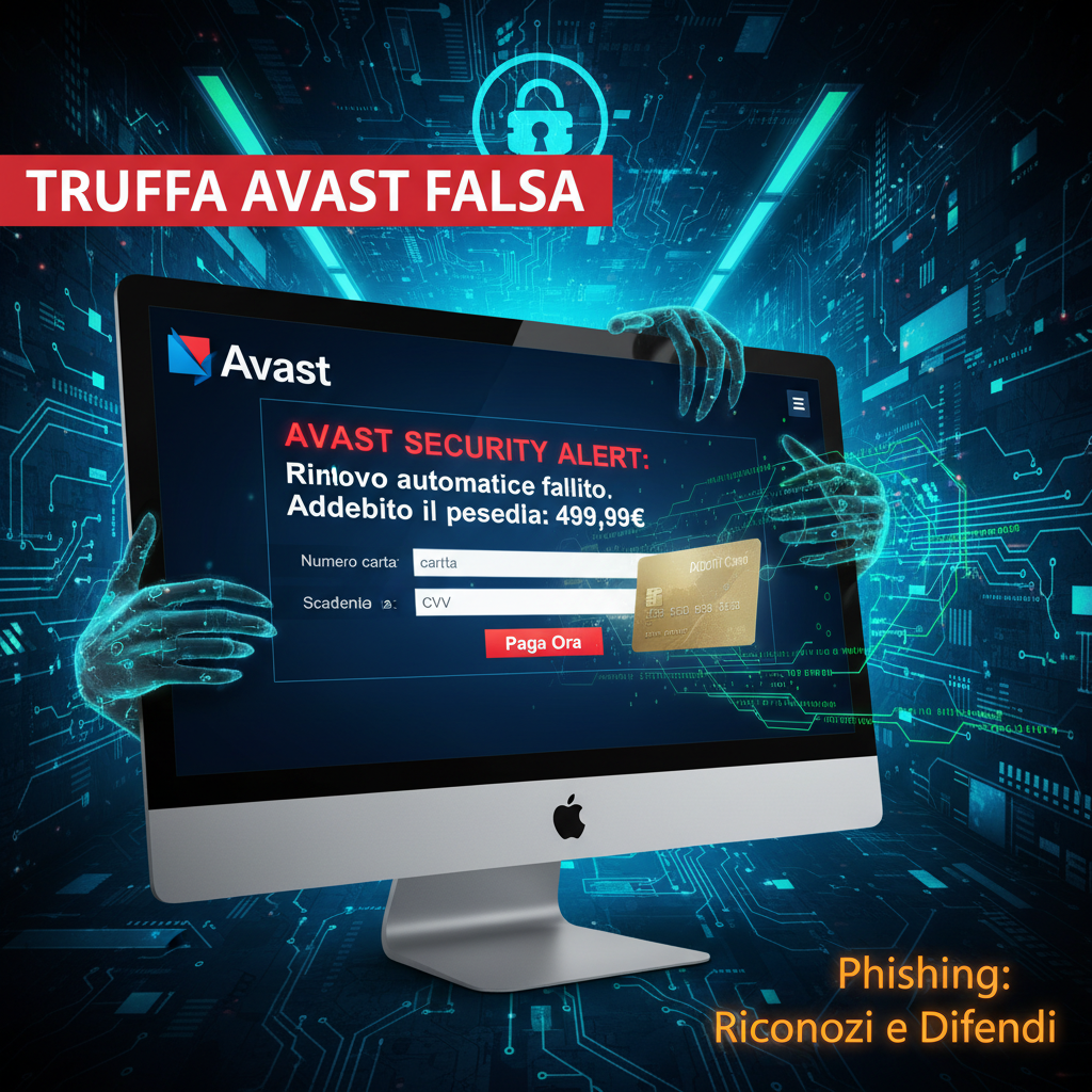 Truffa Avast falsa: ladri rubano dati carte di credito