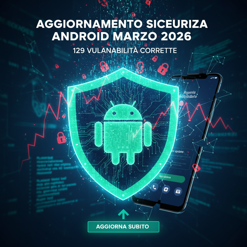 Aggiornamento sicurezza Android marzo 2026 corregge 129 vulnerabilità