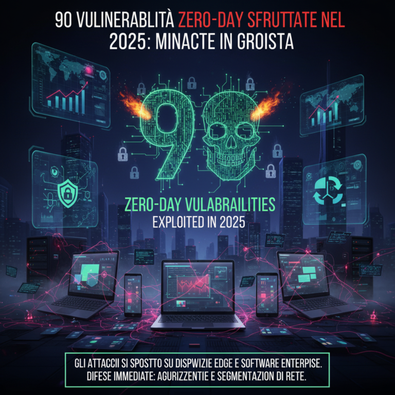 90 vulnerabilità zero-day sfruttate nel 2025: minacce in crescita