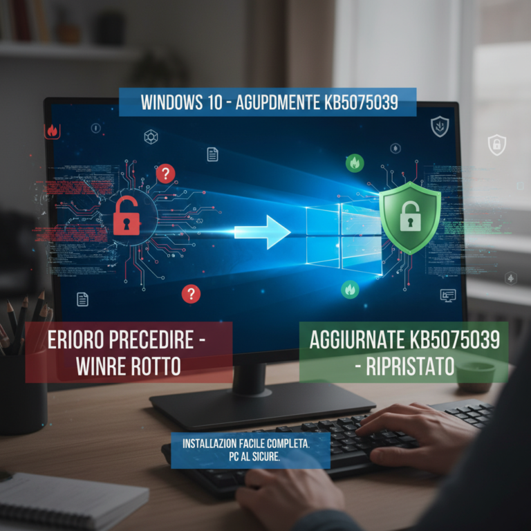 Aggiornamento KB5075039 per Windows 10 risolve problemi nell'ambiente di ripristino