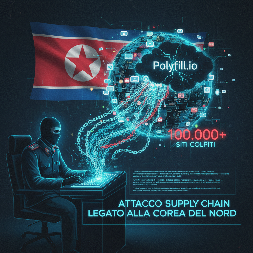 Attacco supply chain Polyfill legato alla Corea del Nord: 100.000 siti colpiti