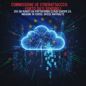 Commissione Ue conferma cyberattacco su piattaforma cloud: furto di dati sensibili 1 Commissione Ue conferma cyberattacco su piattaforma cloud: furto di dati sensibili