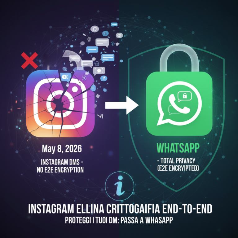 Instagram elimina la crittografia end-to-end: cosa succede ai tuoi DM dal 2026 3 Instagram elimina la crittografia end-to-end: cosa succede ai tuoi DM dal 2026