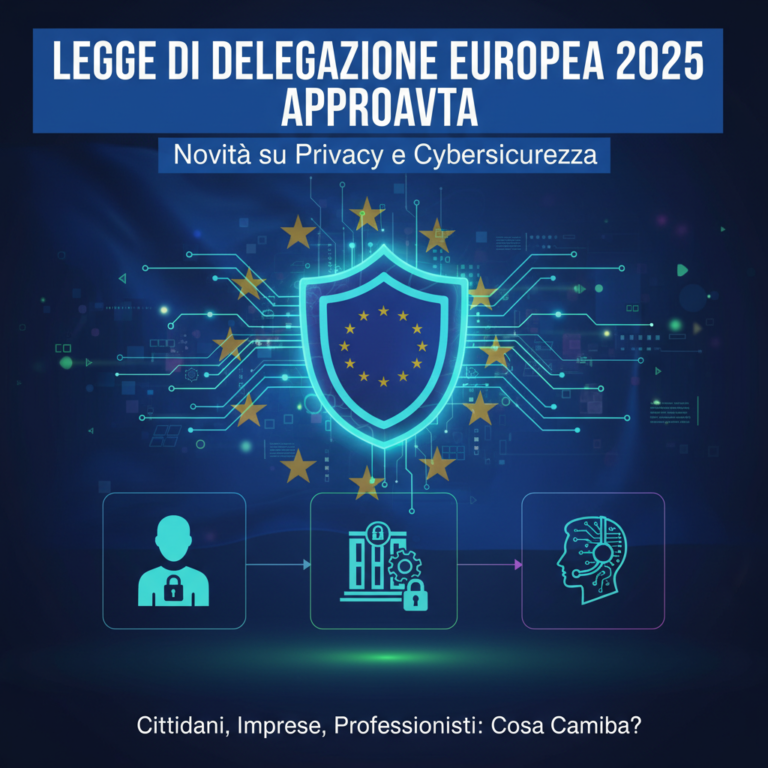 Legge di delegazione europea 2025 approvata: novità su privacy e cybersicurezza 6 Legge di delegazione europea 2025 approvata: novità su privacy e cybersicurezza