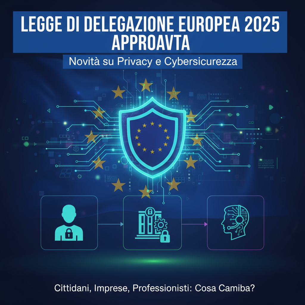 Legge di delegazione europea 2025 approvata: novità su privacy e cybersicurezza 2 Legge di delegazione europea 2025 approvata: novità su privacy e cybersicurezza