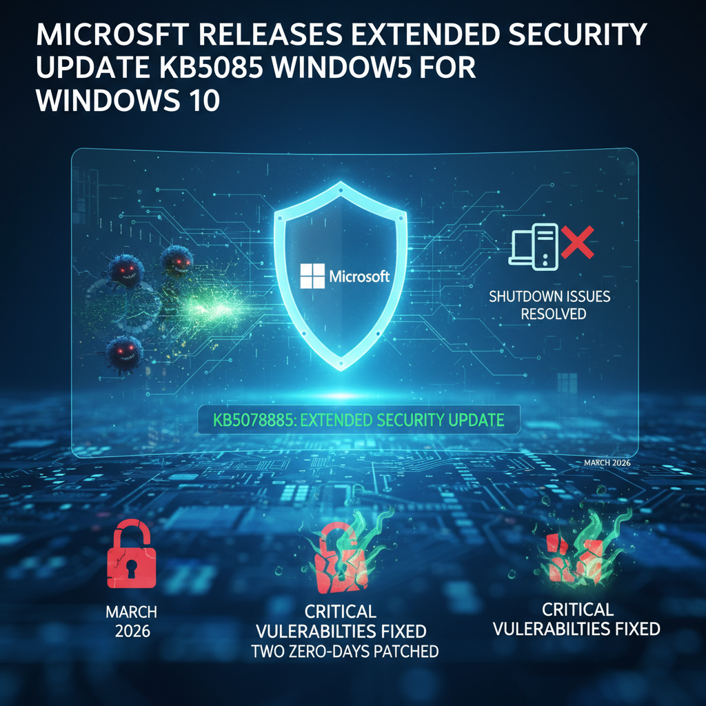 Microsoft rilascia l’aggiornamento di sicurezza esteso KB5078885 per Windows 10