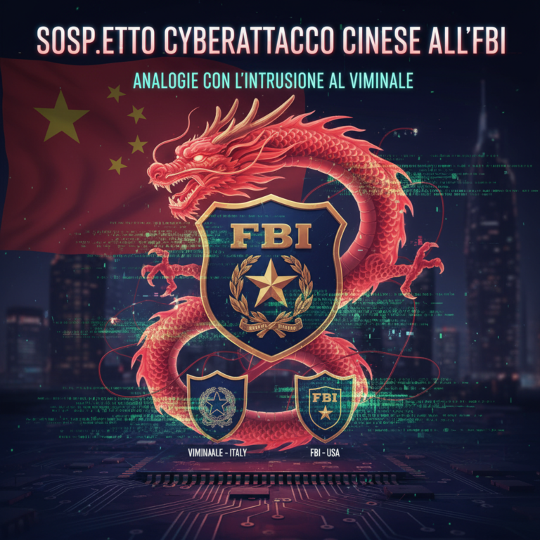 Sospetto cyberattacco cinese all’FBI: analogie con l’intrusione al Viminale