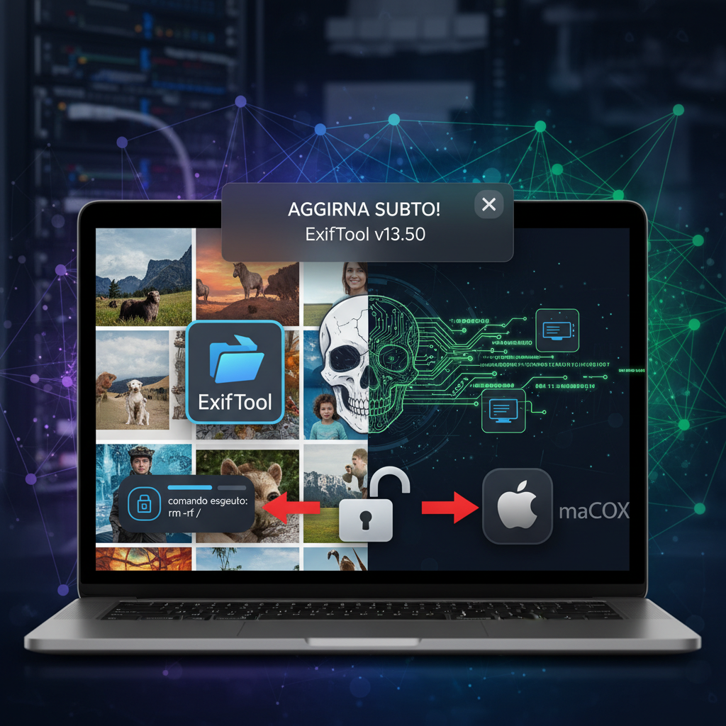 Vulnerabilità ExifTool su macOS: immagini malevole eseguono codice
