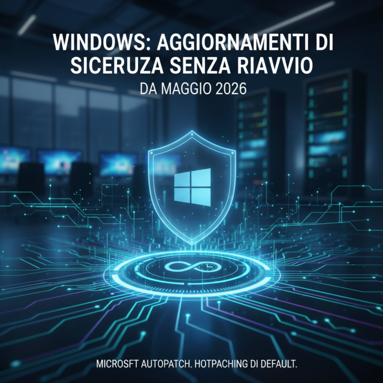 Windows: aggiornamenti di sicurezza senza riavvio da maggio 2026