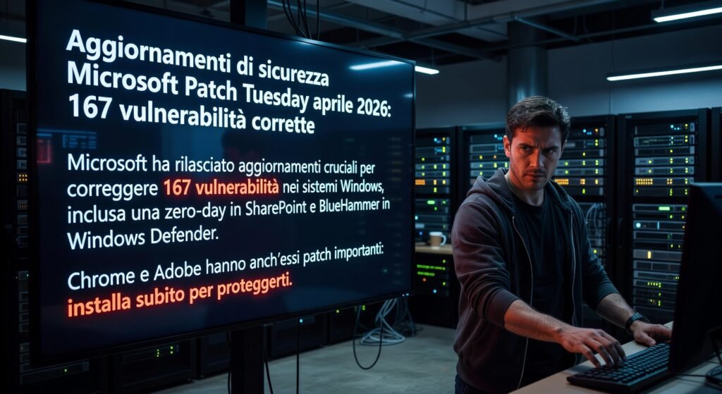 Aggiornamenti di sicurezza Microsoft Patch Tuesday aprile 2026: 167 vulnerabilità corrette