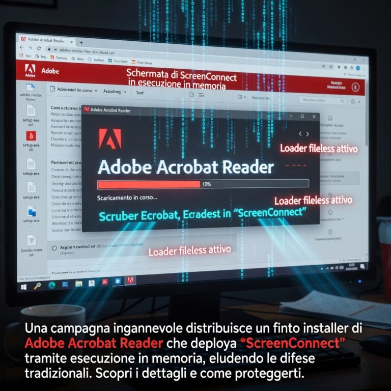 Download falso di Adobe Reader installa ScreenConnect con loader fileless 4 Download falso di Adobe Reader installa ScreenConnect con loader fileless