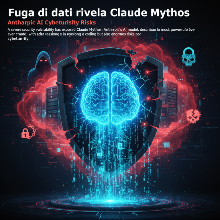 Fuga di dati rivela Claude Mythos: il modello AI di Anthropic con rischi cybersecurity senza precedenti