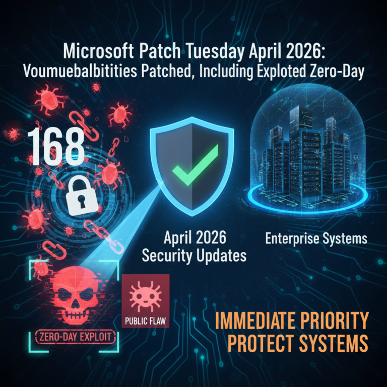 Microsoft Patch Tuesday di aprile 2026: 168 vulnerabilità corrette, inclusa zero-day sfruttata