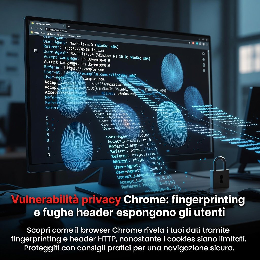 Vulnerabilità privacy Chrome: fingerprinting e fughe header espongono gli utenti 2 Vulnerabilità privacy Chrome: fingerprinting e fughe header espongono gli utenti