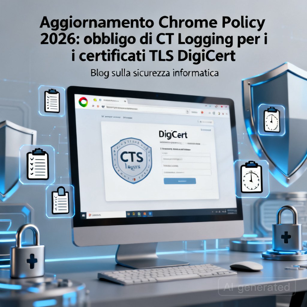 Aggiornamento Chrome Policy 2026: obbligo di CT Logging per i certificati TLS DigiCert