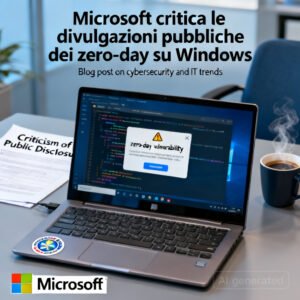 Microsoft critica le divulgazioni pubbliche dei zero-day su Windows