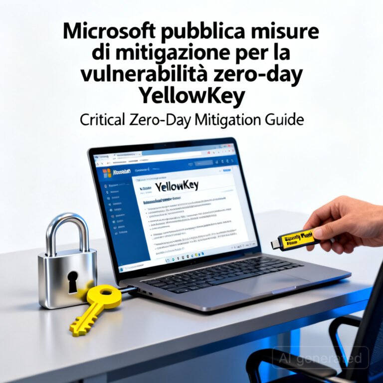 Microsoft pubblica misure di mitigazione per la vulnerabilità zero-day YellowKey 5 Microsoft pubblica misure di mitigazione per la vulnerabilità zero-day YellowKey