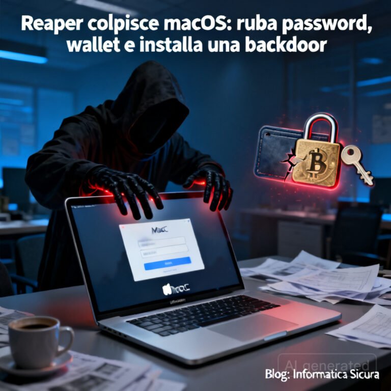Reaper colpisce macOS: ruba password, wallet e installa una backdoor