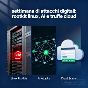 settimana di attacchi digitali: rootkit linux, AI e truffe cloud