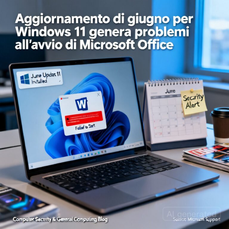 Aggiornamento di giugno per Windows 11 genera problemi all'avvio di Microsoft Office