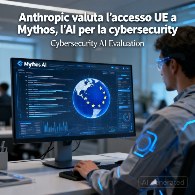 Anthropic valuta l’accesso UE a Mythos, l’AI per la cybersecurity 3 Anthropic valuta l’accesso UE a Mythos, l’AI per la cybersecurity