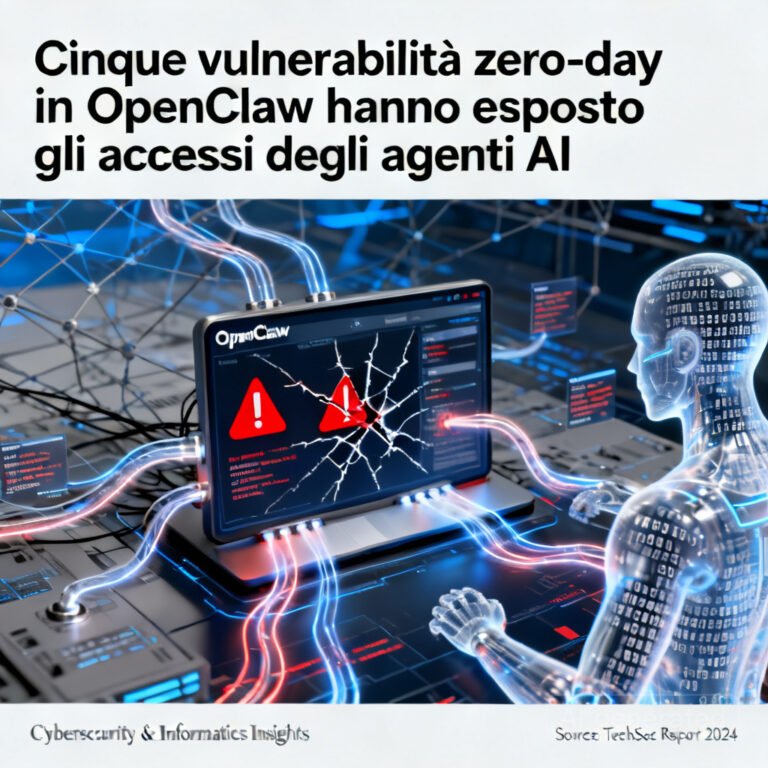 Cinque vulnerabilità zero-day in OpenClaw hanno esposto gli accessi degli agenti AI