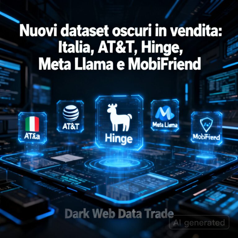 Nuovi dataset oscuri in vendita: Italia, AT&T, Hinge, Meta Llama e MobiFriend 3 Nuovi dataset oscuri in vendita: Italia, AT&T, Hinge, Meta Llama e MobiFriend