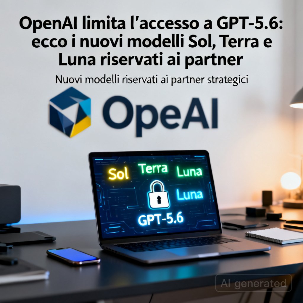 OpenAI limita l'accesso a GPT-5.6: ecco i nuovi modelli Sol, Terra e Luna riservati ai partner 2 OpenAI limita l'accesso a GPT-5.6: ecco i nuovi modelli Sol, Terra e Luna riservati ai partner