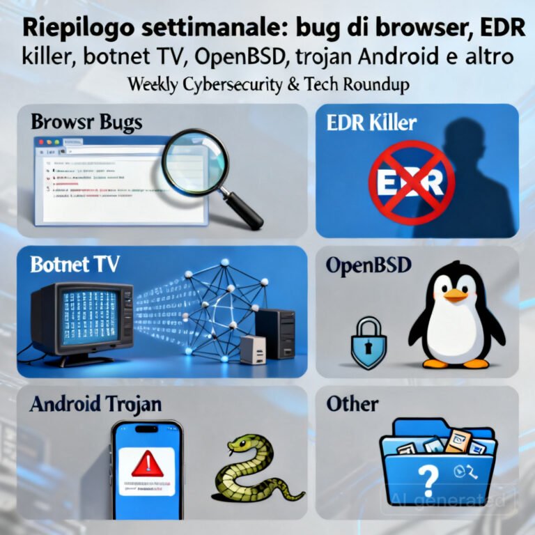 Riepilogo settimanale: bug di browser, EDR killer, botnet TV, OpenBSD, trojan Android e altro