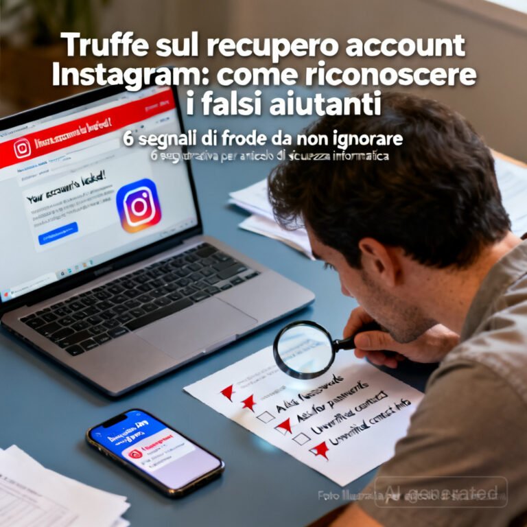 Truffe sul recupero account Instagram: come riconoscere i falsi aiutanti