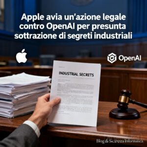 Apple avvia un'azione legale contro OpenAI per presunta sottrazione di segreti industriali