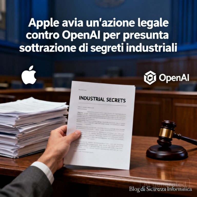 Apple avvia un'azione legale contro OpenAI per presunta sottrazione di segreti industriali 4 Apple avvia un'azione legale contro OpenAI per presunta sottrazione di segreti industriali