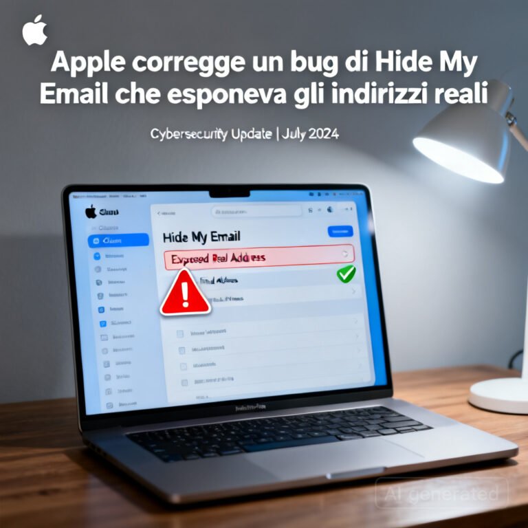 Apple corregge un bug di Hide My Email che esponeva gli indirizzi reali 3 Apple corregge un bug di Hide My Email che esponeva gli indirizzi reali