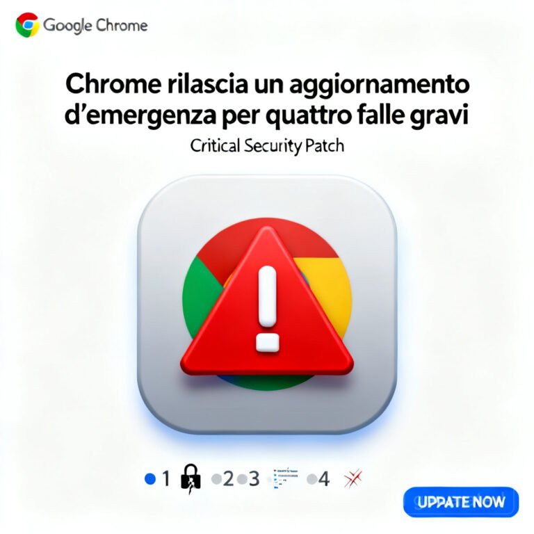 Chrome rilascia un aggiornamento d’emergenza per quattro falle gravi