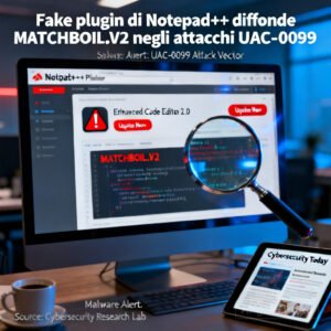Fake plugin di Notepad++ diffonde MATCHBOIL.V2 negli attacchi UAC-0099